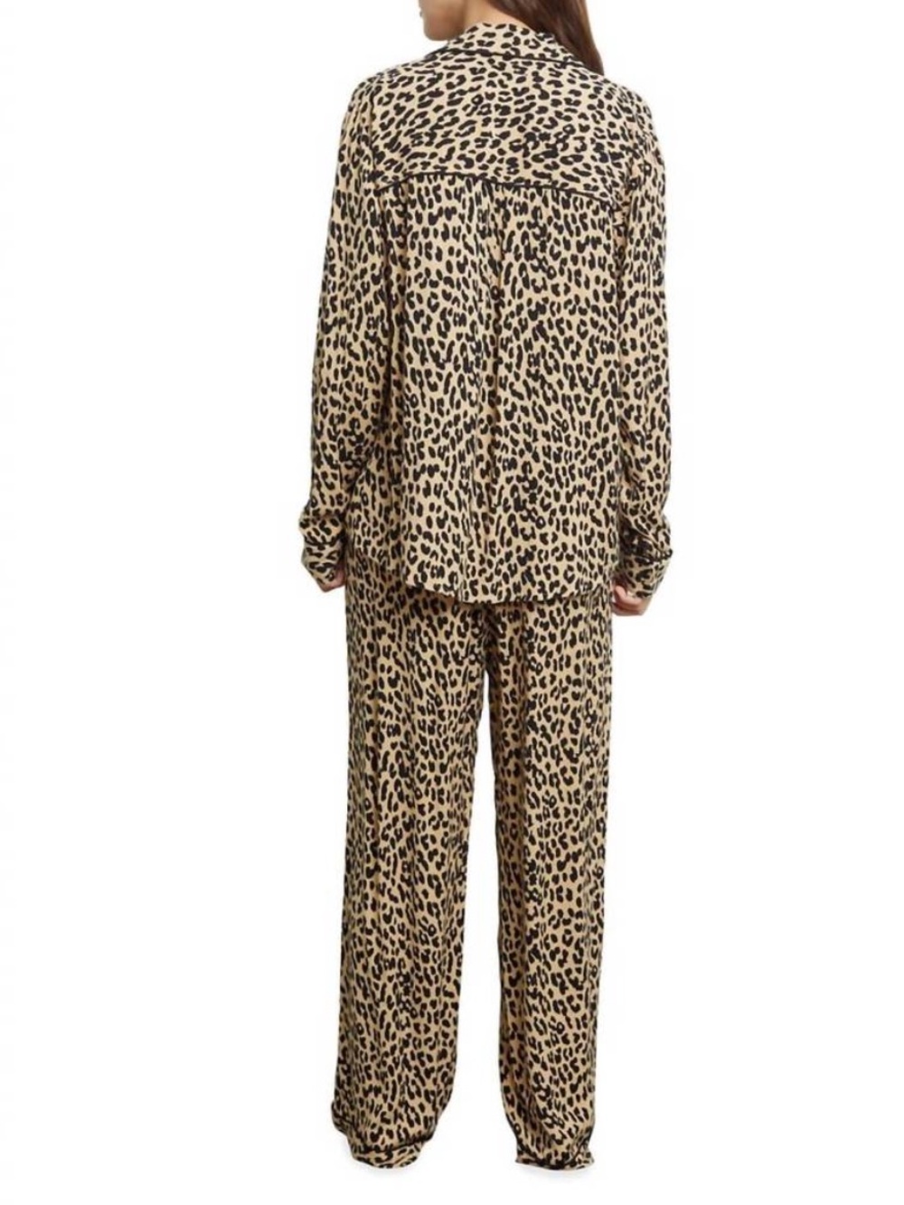 NWT Rails Clara Pajama Set XS Sand Jaguar Leopard Animal Print Rayon Lounge - Picture 3 of 16